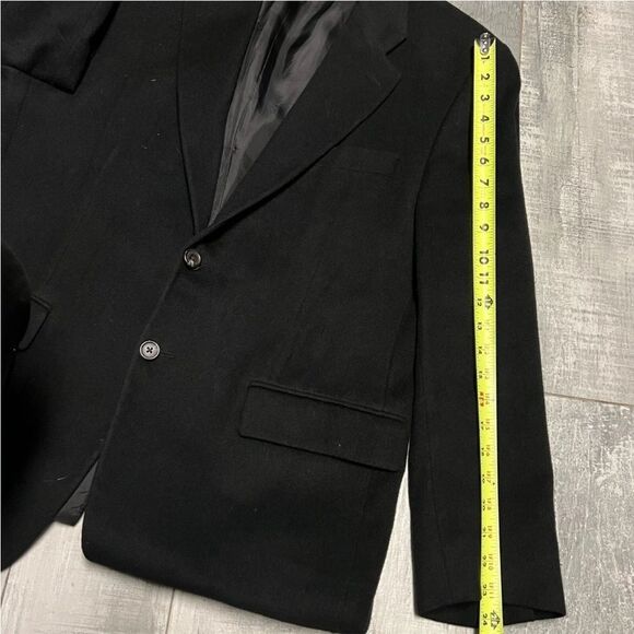 90s Ralph Lauren Camel Hair Black Sport Coat Jacket Blazer Single Breast 40R - Picture 10 of 14